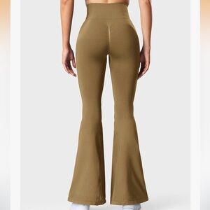 ❄️High-Waisted Tan Flare Pants a